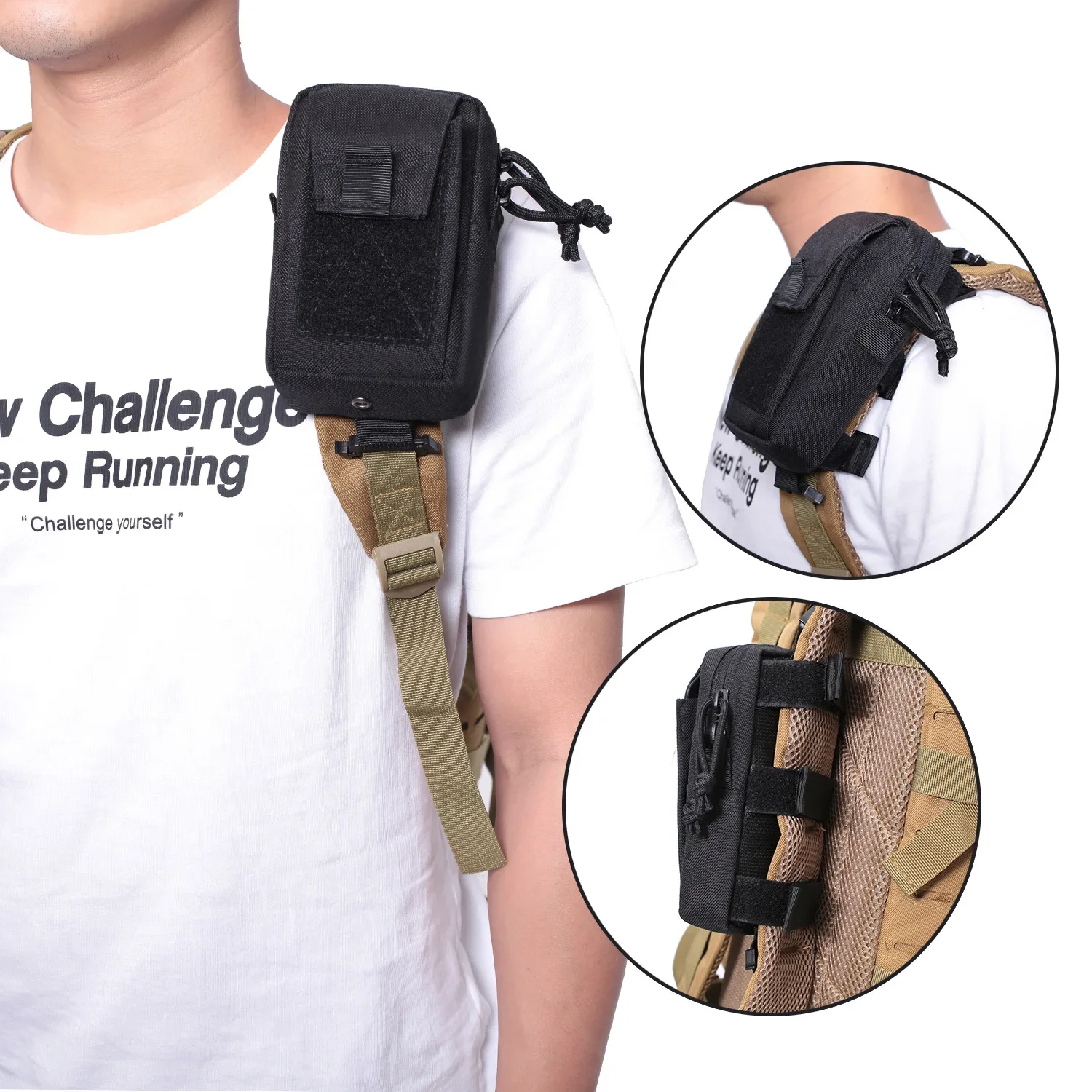 Phone Accessories For Running - Pasek do plecaka Molle z uchwytem
