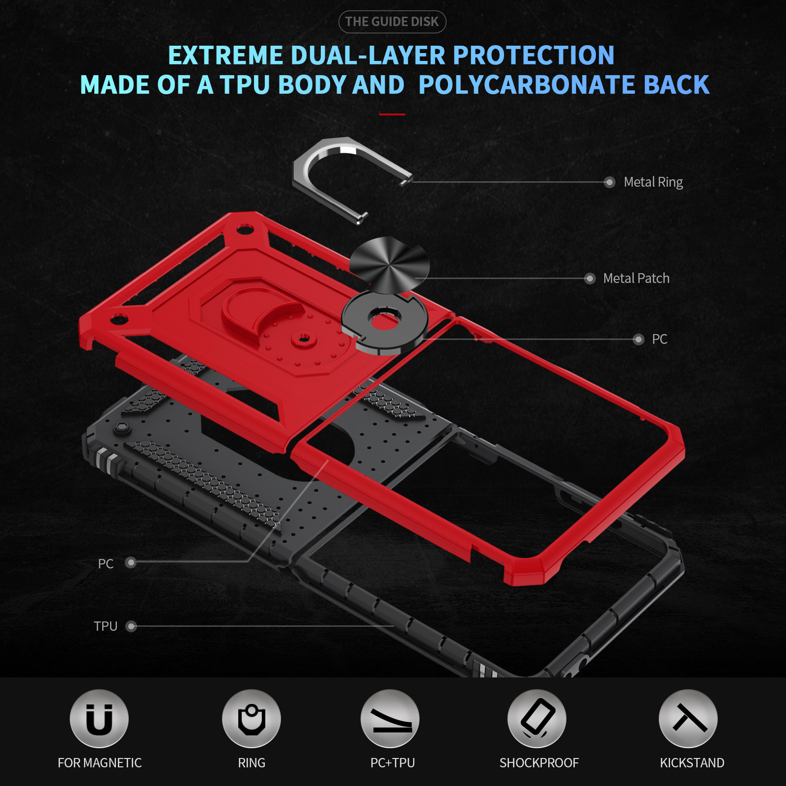 Wstrząsoodporne etui wojskowe  – Phone Accessories Ring Holder recenzja i cena